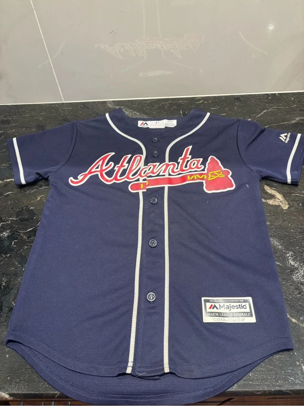 Youth Atl Braves Jersey lightly used youth small - Picture 2 of 5